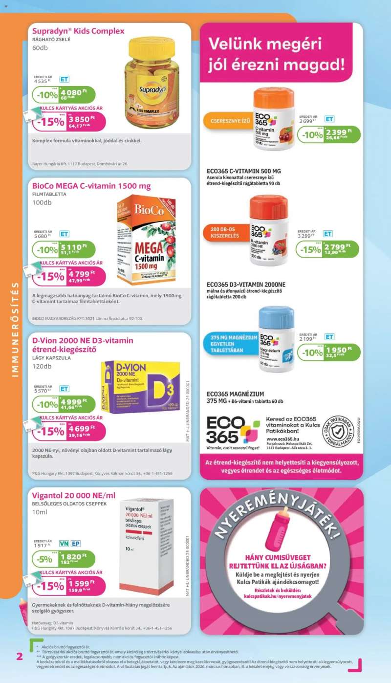 Kulcs Patika Kulcs Patika akciós újság 2 oldal