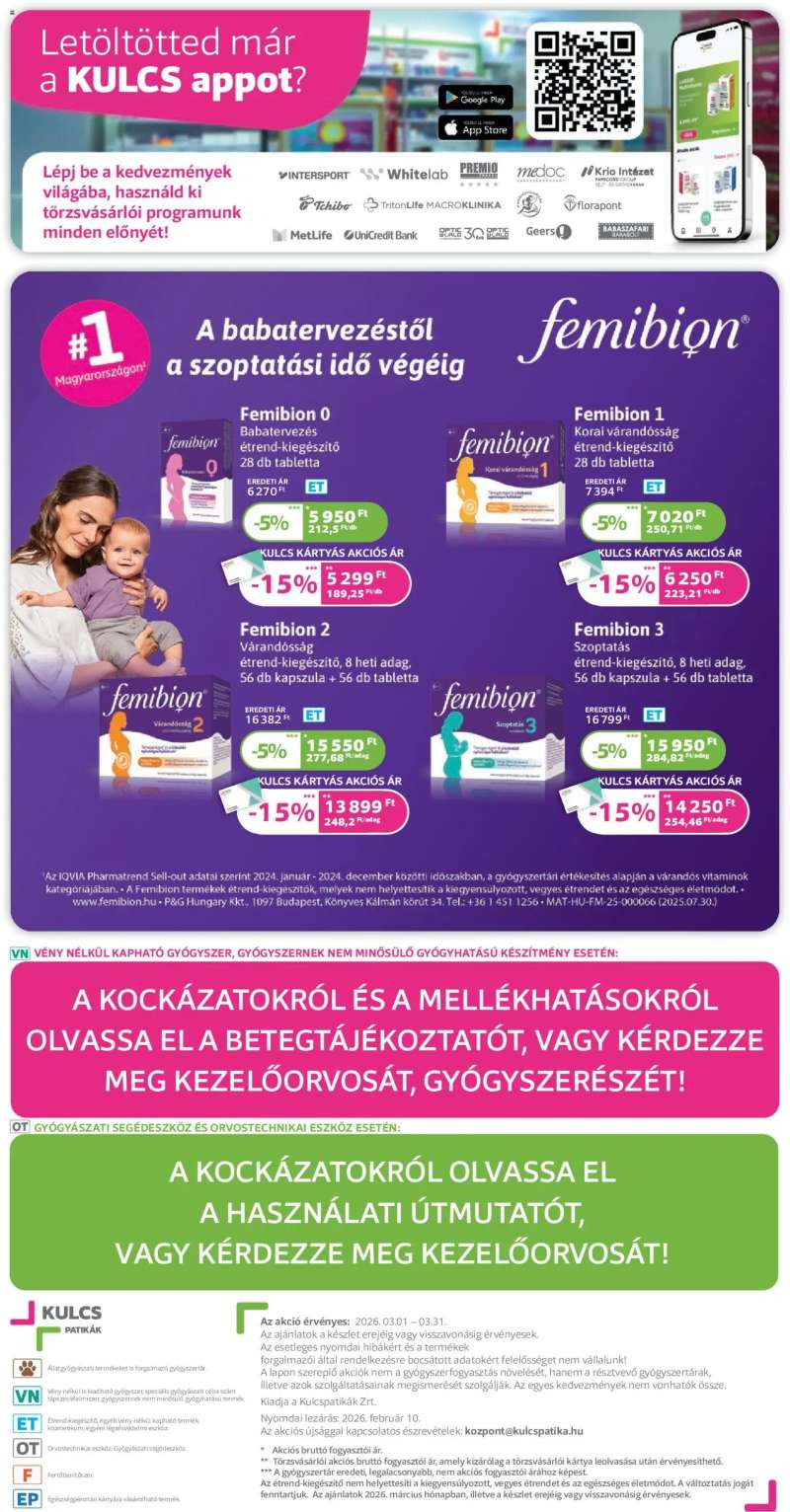 Kulcs Patika Kulcs Patika akciós újság 20 oldal