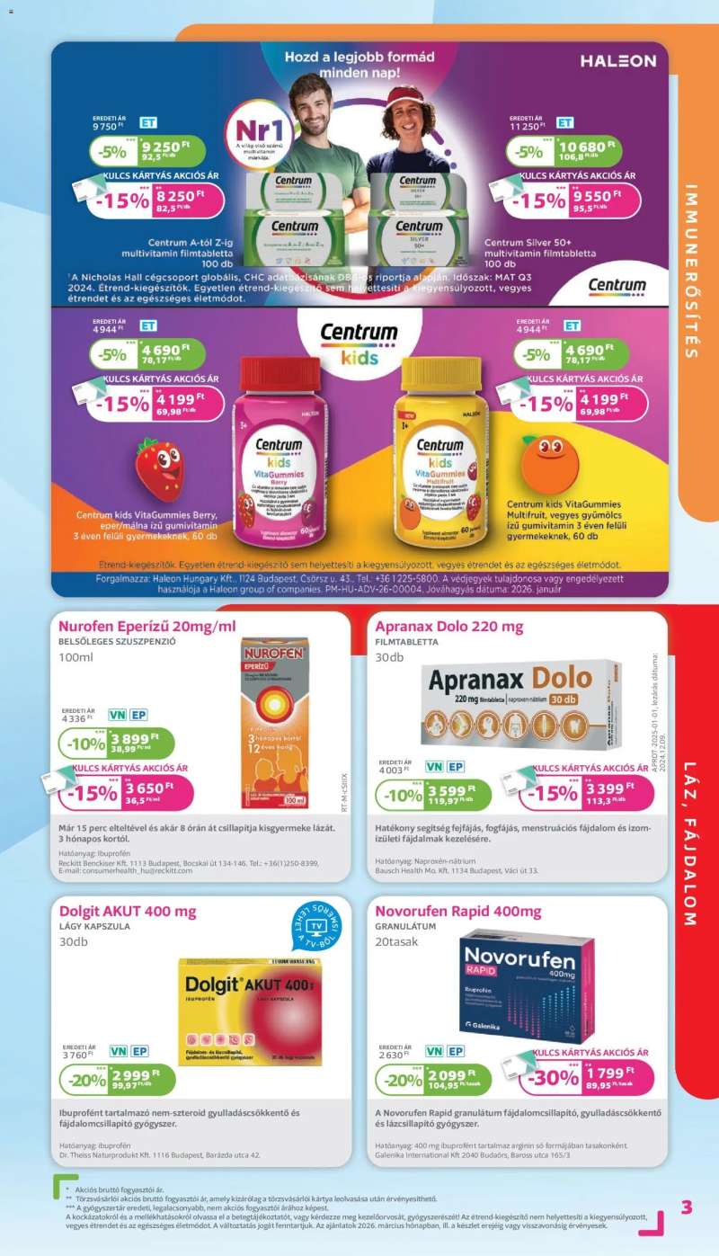 Kulcs Patika Kulcs Patika akciós újság 3 oldal