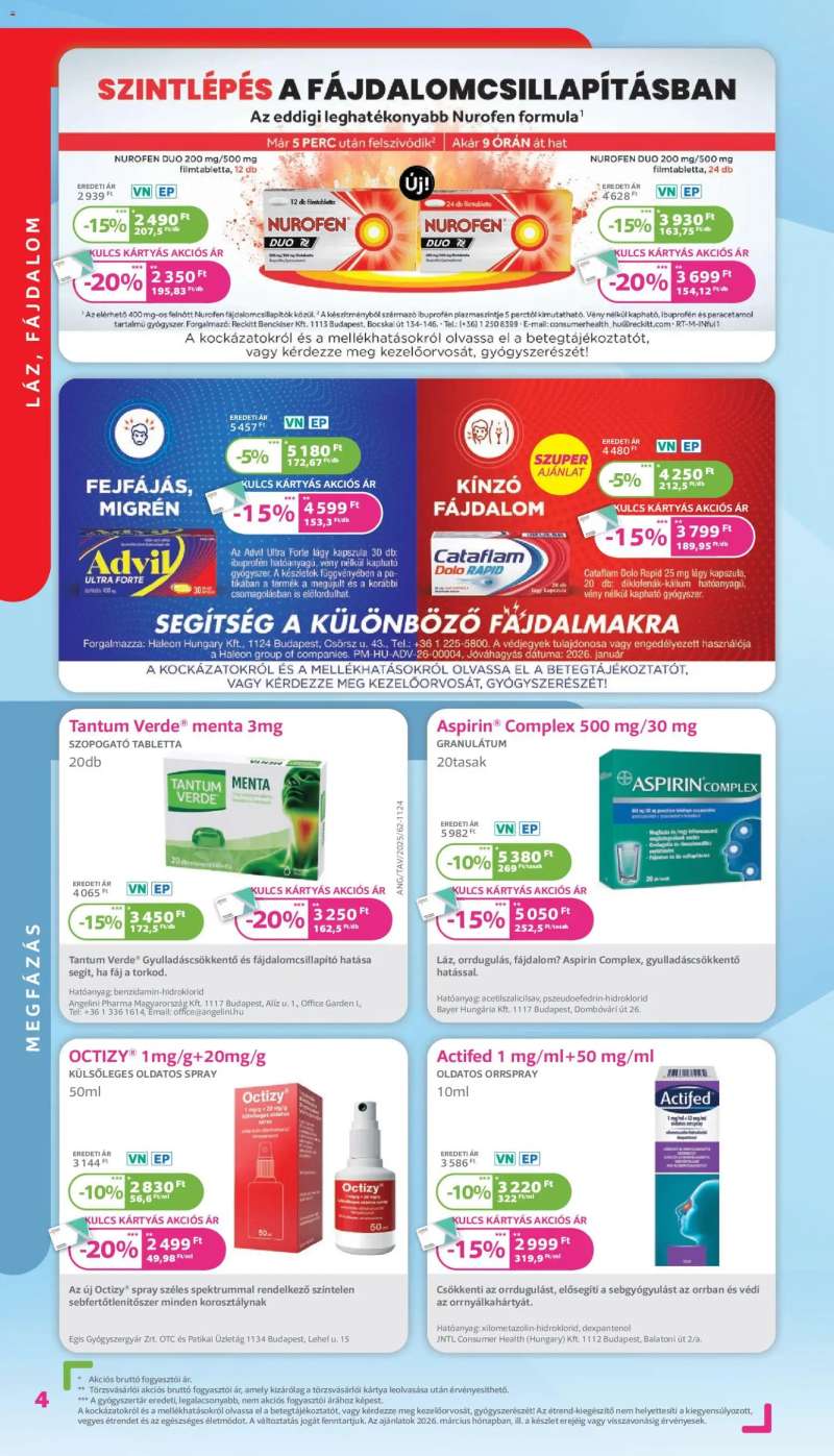 Kulcs Patika Kulcs Patika akciós újság 4 oldal