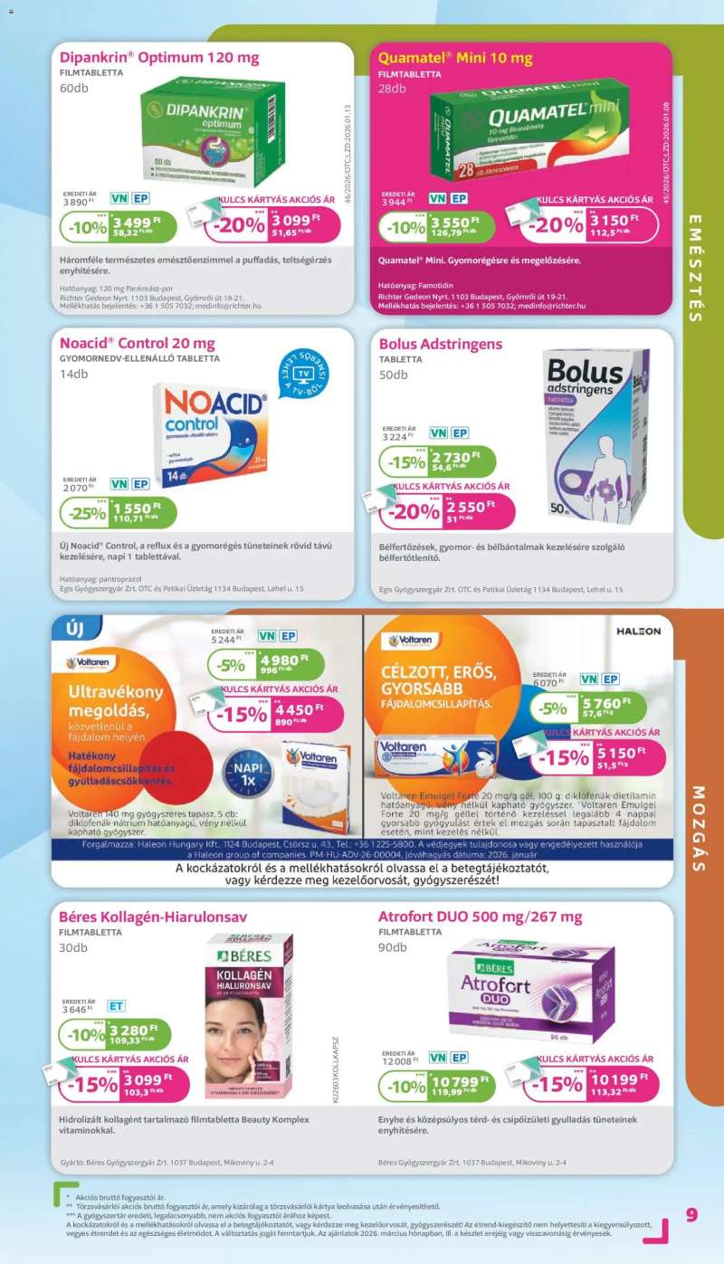 Kulcs Patika Kulcs Patika akciós újság 9 oldal