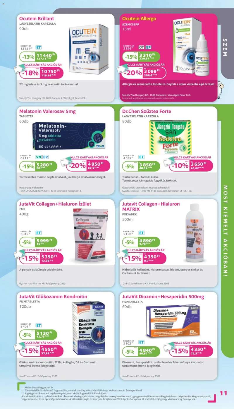 Kulcs Patika Kulcs Patika akciós újság 11 oldal