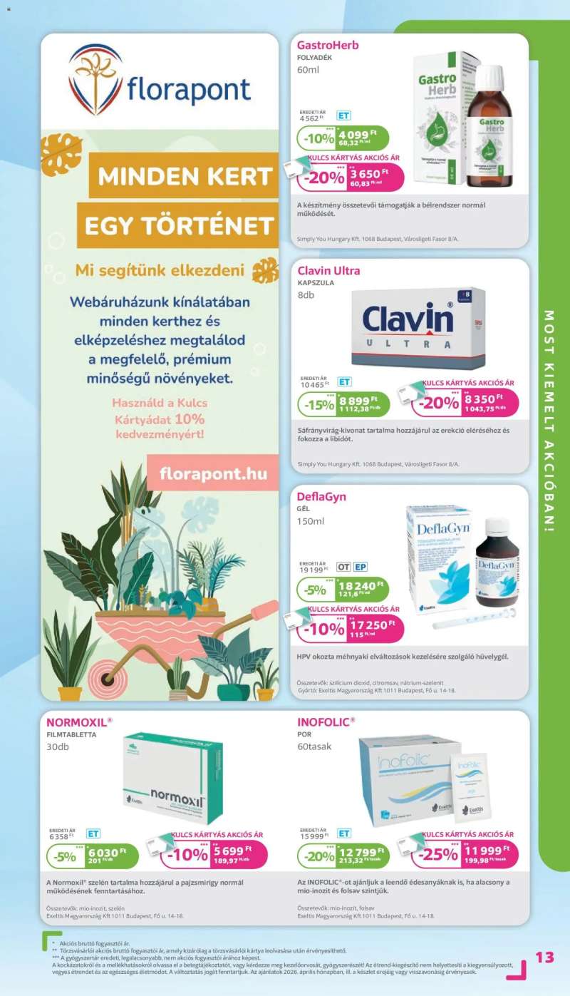 Kulcs Patika Kulcs Patika akciós újság 13 oldal