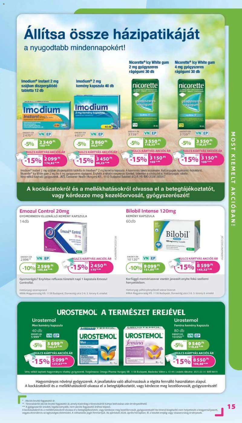 Kulcs Patika Kulcs Patika akciós újság 15 oldal