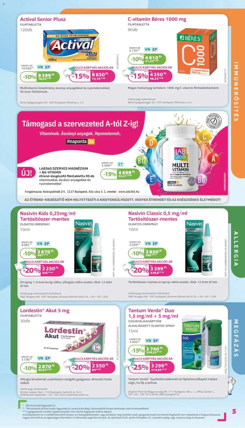 Kulcs Patika Kulcs Patika akciós újság 5 oldal