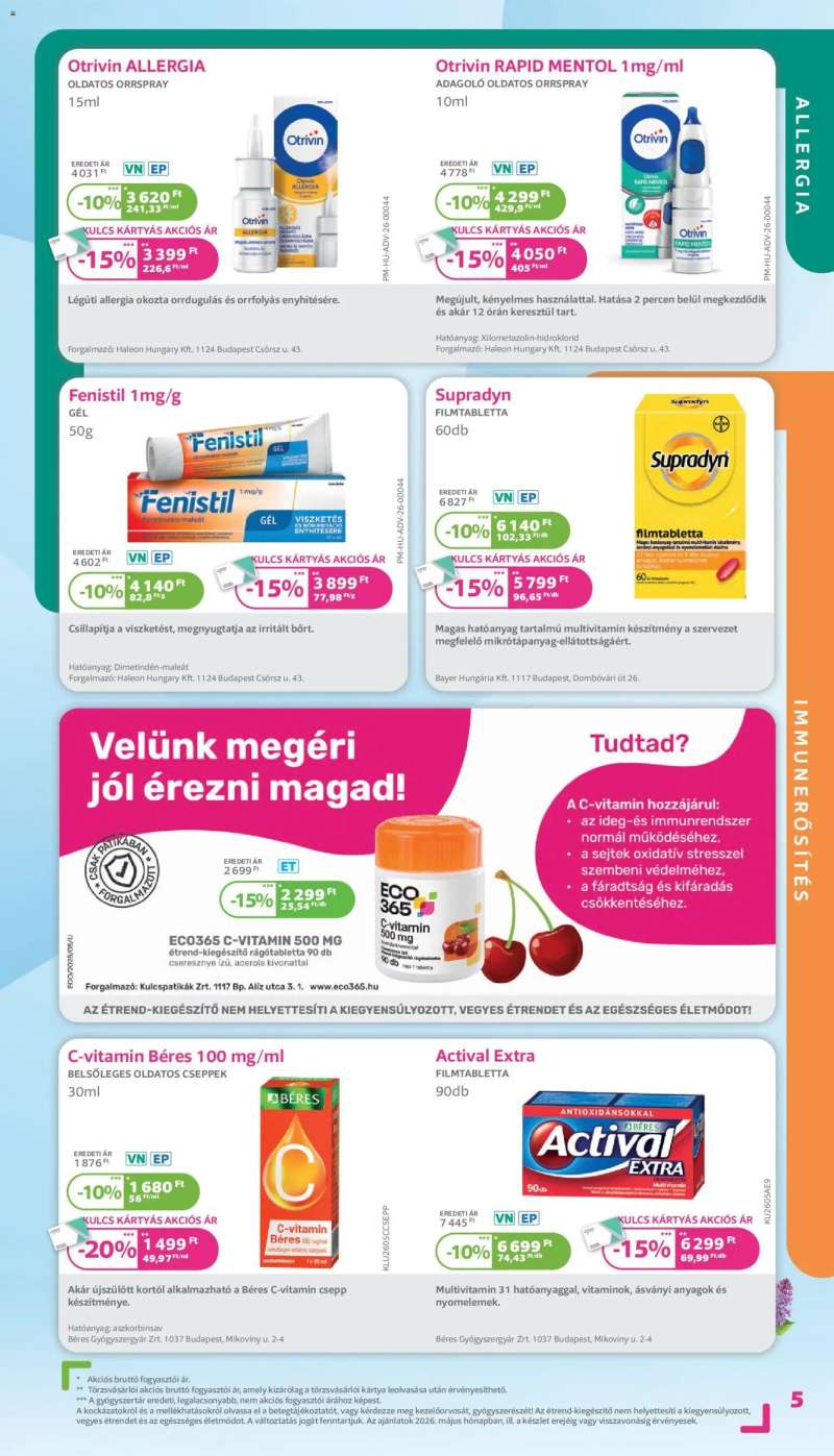 Kulcs Patika Kulcs Patika akciós újság 5 oldal
