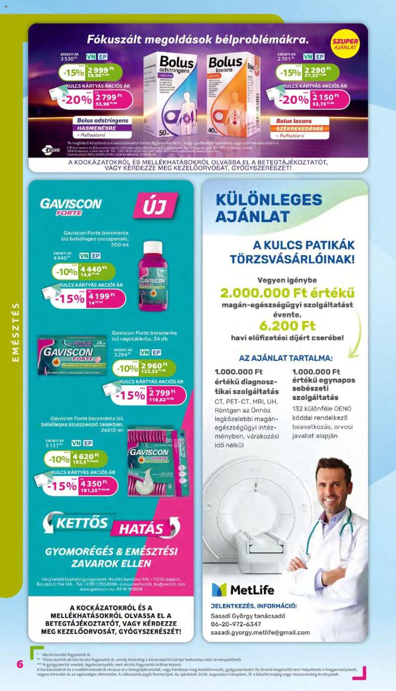 Kulcs Patika Kulcs Patika akciós újság 6 oldal