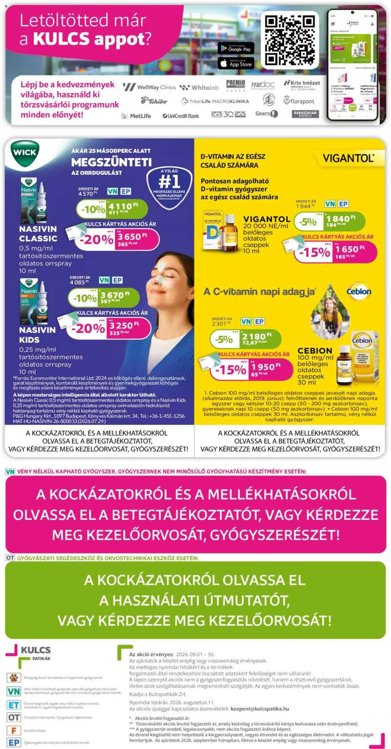 Kulcs Patika Kulcs Patika akciós újság 20 oldal