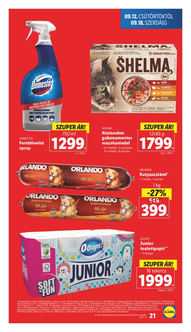 Lidl Érvényes 09.12-től 21 oldal