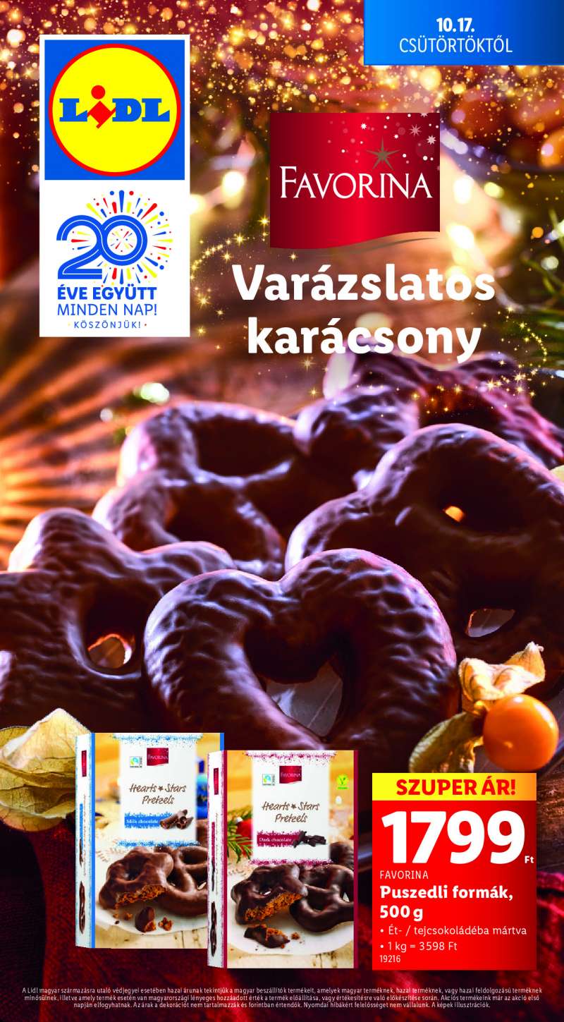 Lidl Karácsonyi Akciós újság 1 oldal