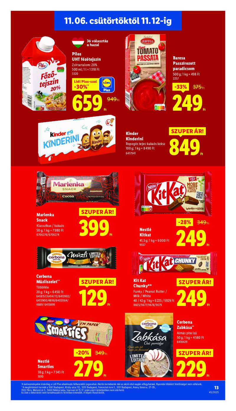 Lidl Érvényes 11.06-tól 13 oldal
