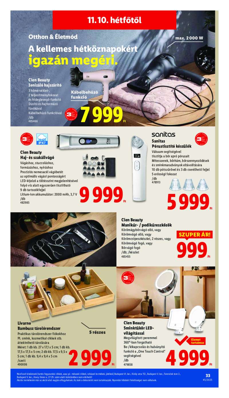 Lidl Érvényes 11.06-tól 33 oldal