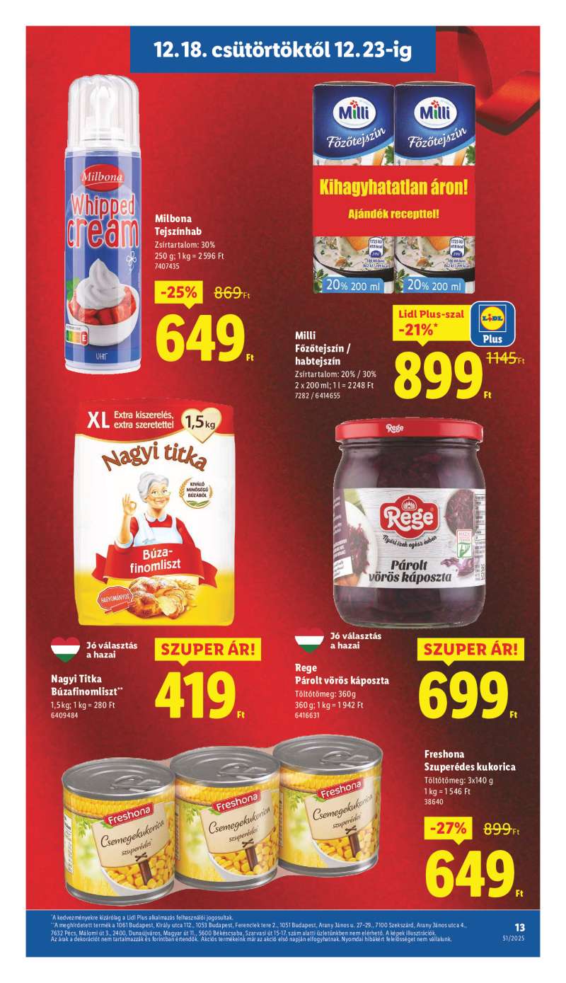 Lidl Érvényes 12.18-tól 13 oldal