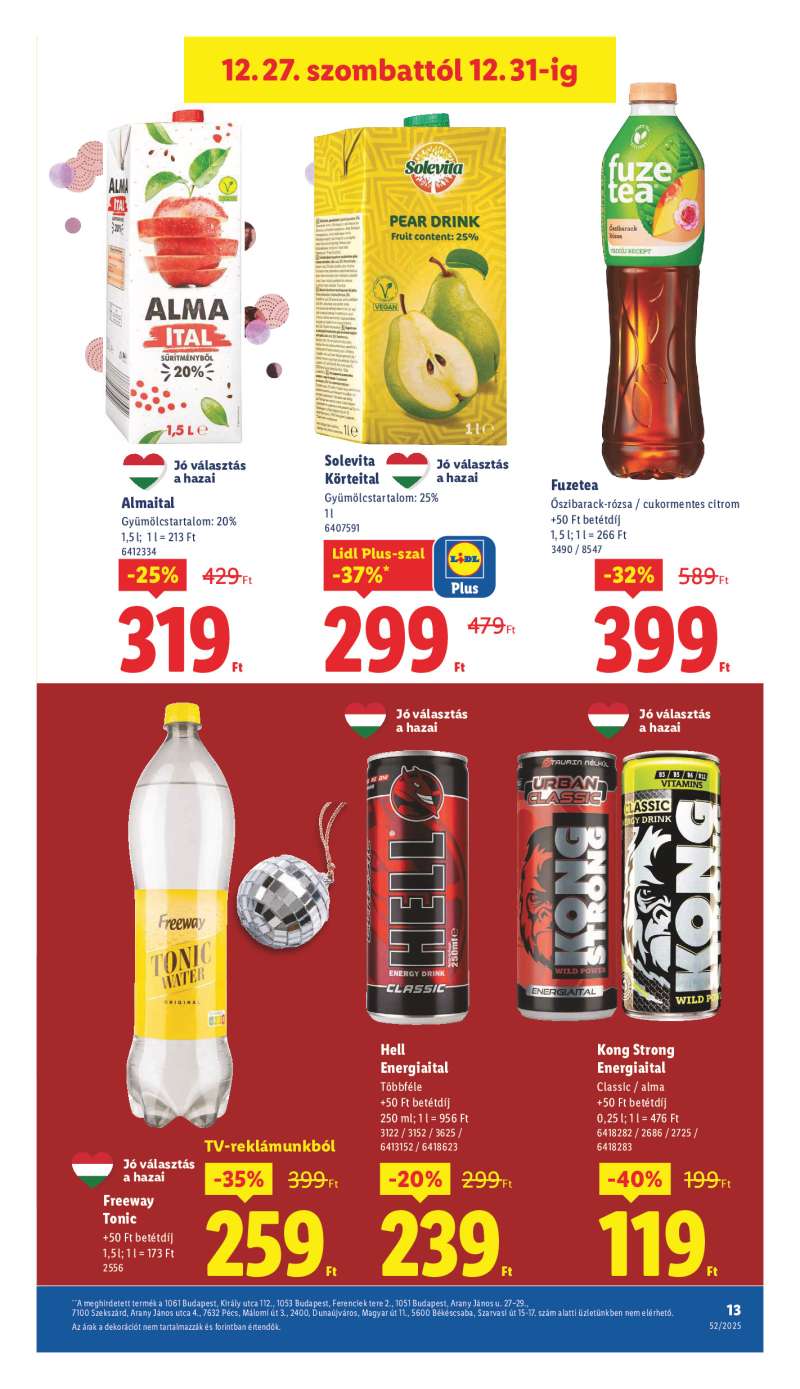 Lidl Érvényes 12.27-től 13 oldal