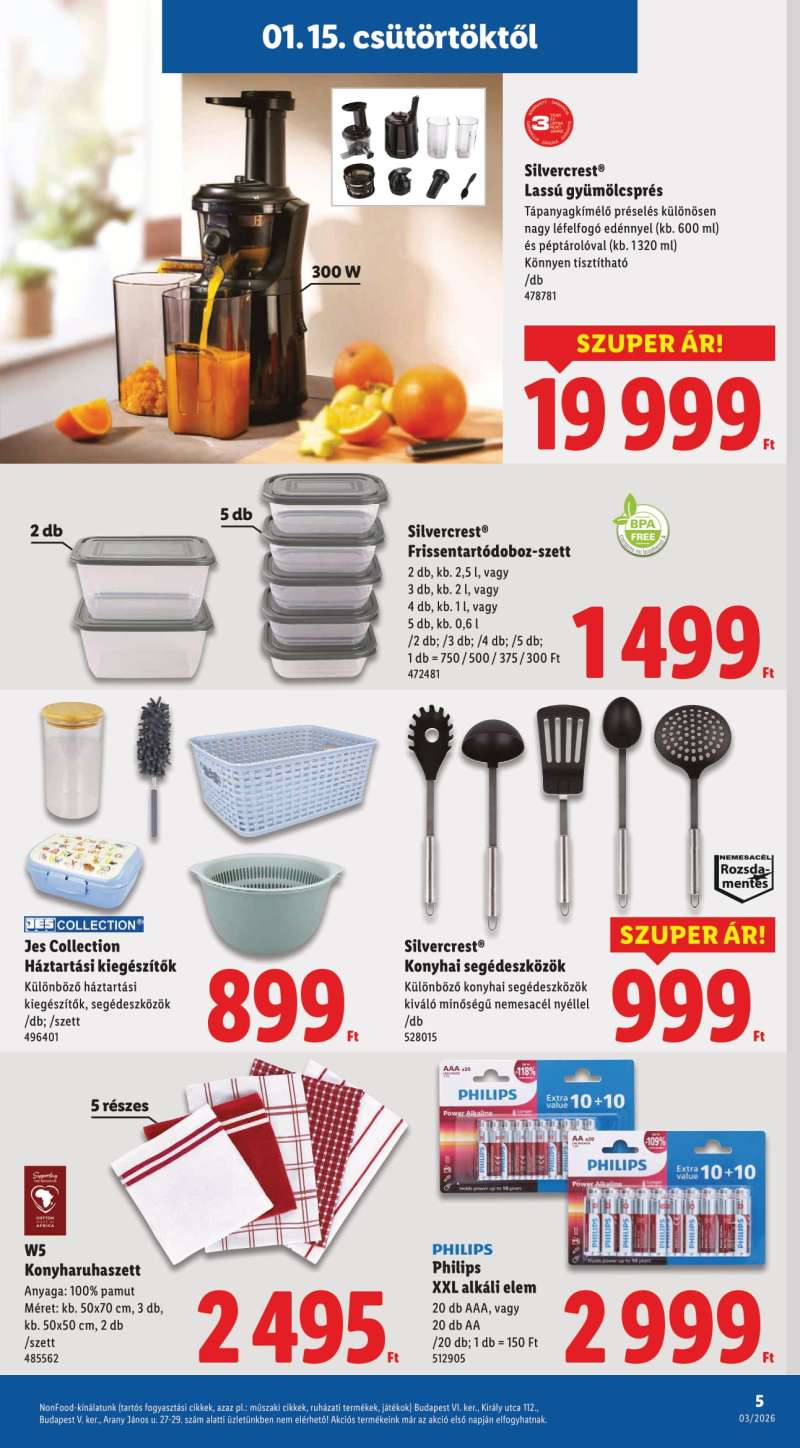 Lidl Akciós Újság NonFood 5 oldal
