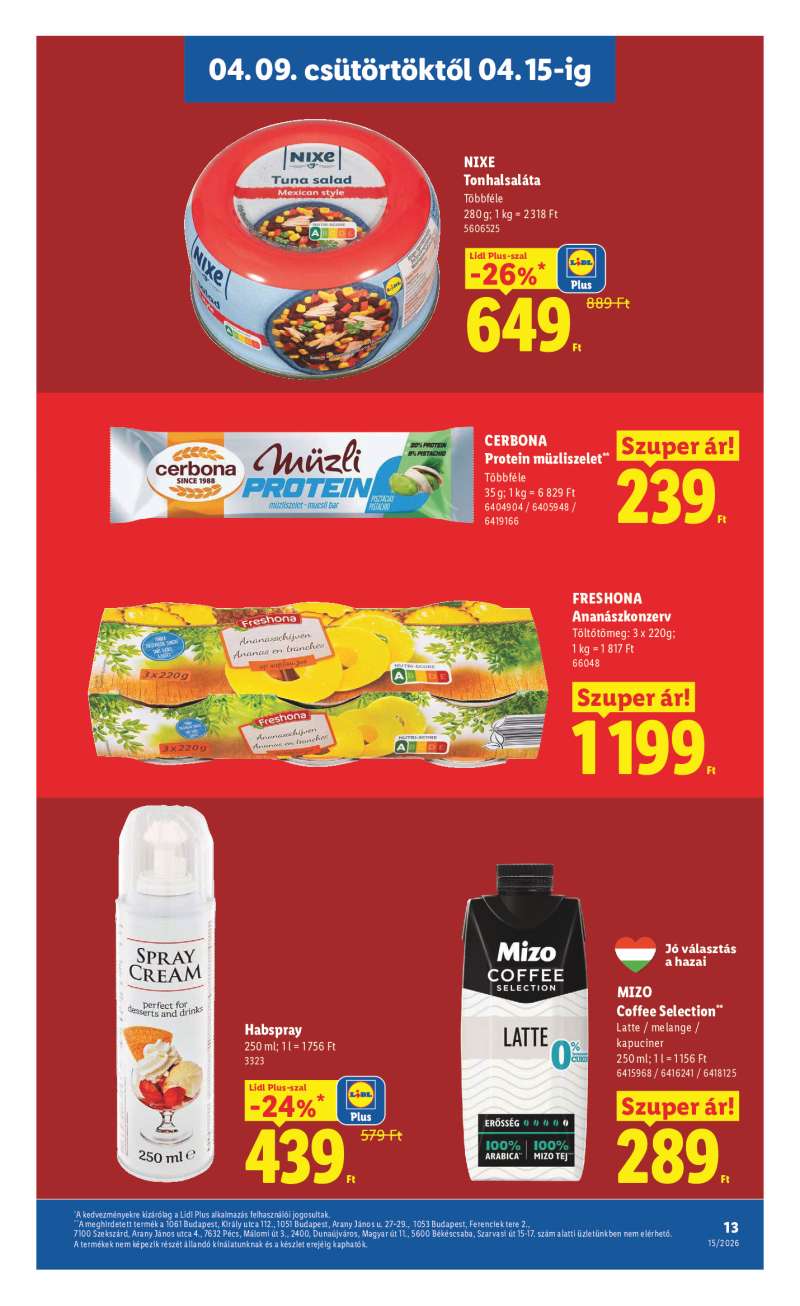 Lidl Érvényes 04.09-től 13 oldal
