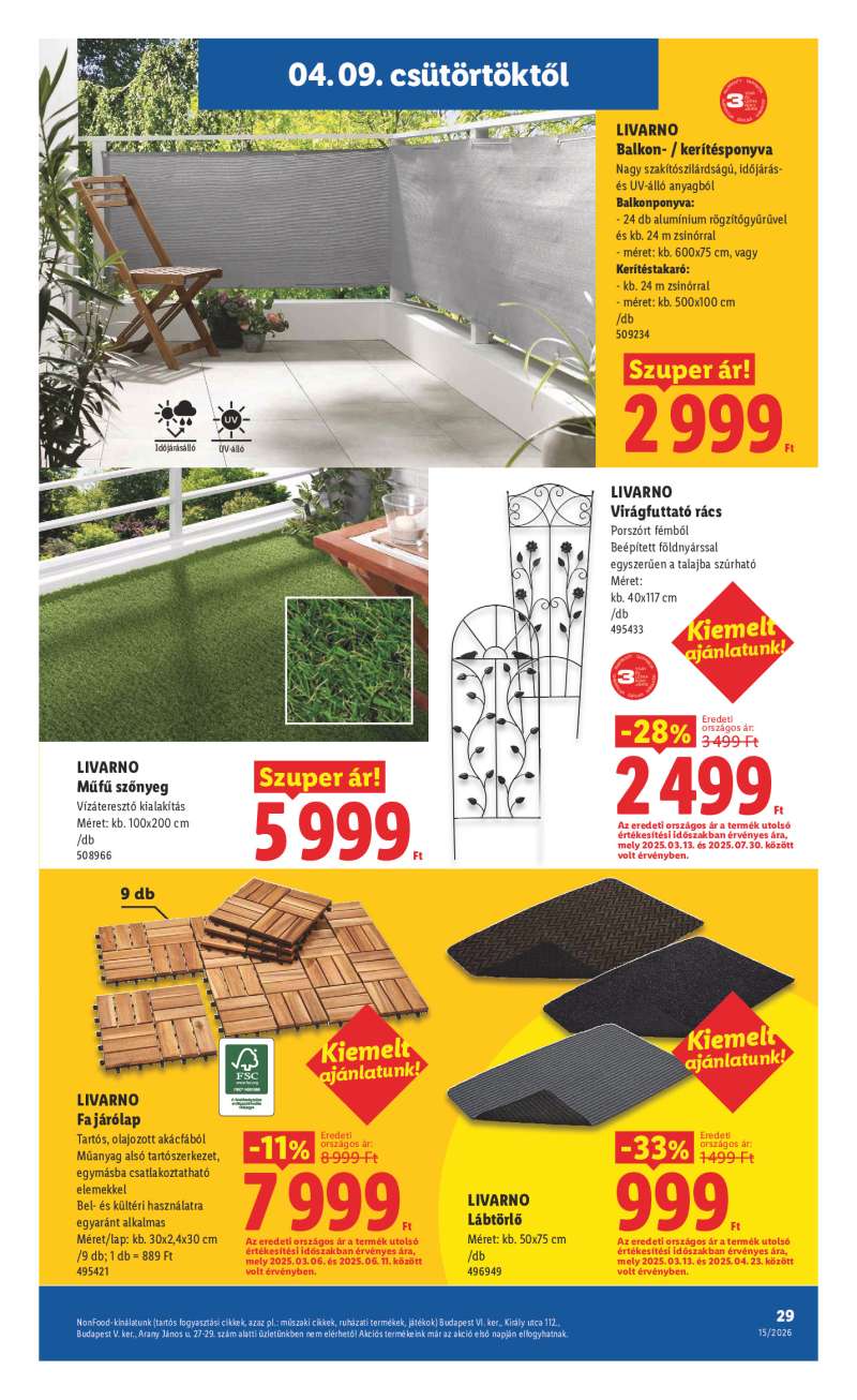 Lidl Érvényes 04.09-től 29 oldal