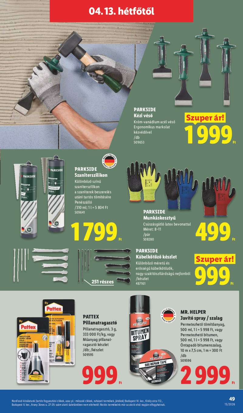 Lidl Érvényes 04.09-től 49 oldal