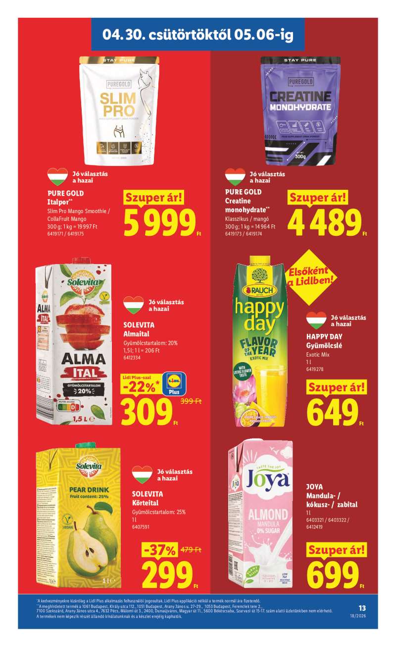 Lidl Érvényes 04.30-tól 13 oldal