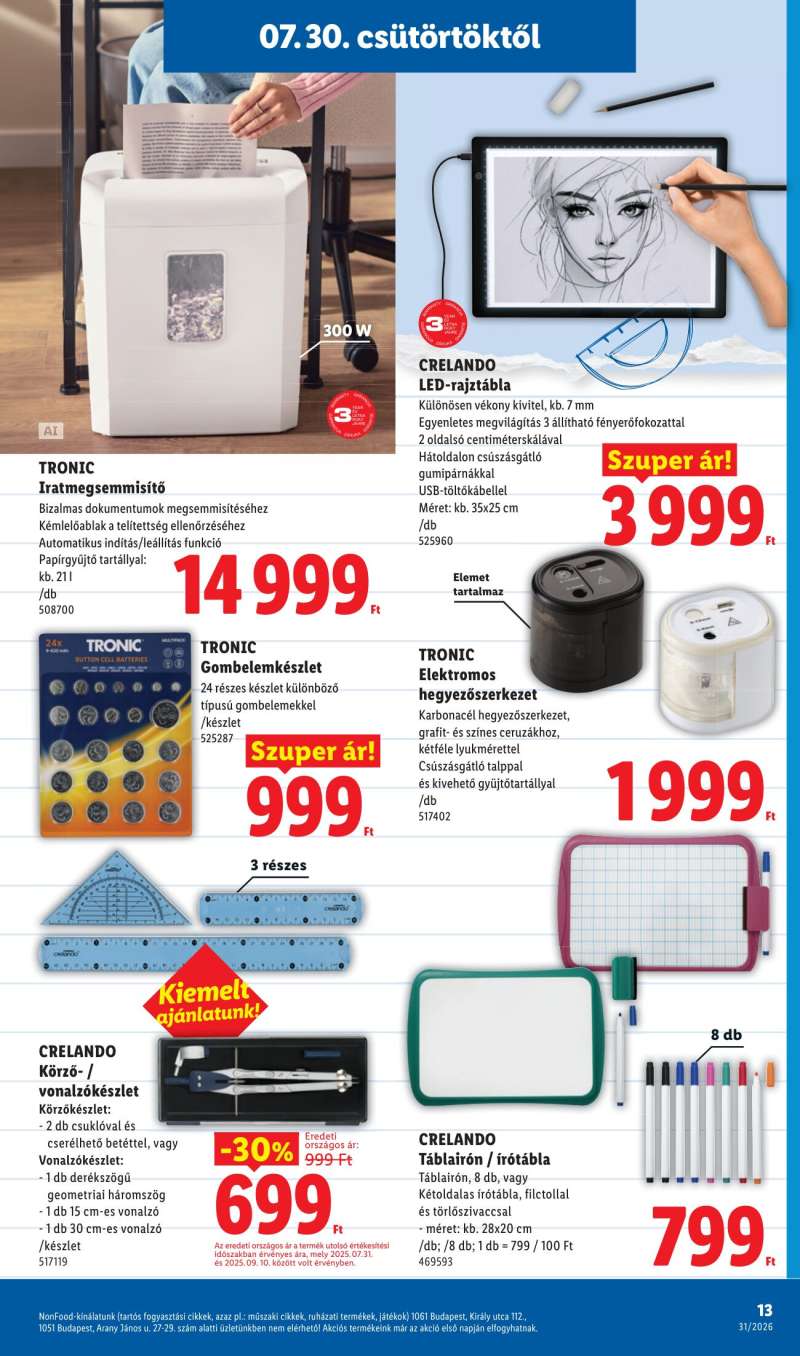 Lidl Akciós Újság Iskolakezdés 13 oldal