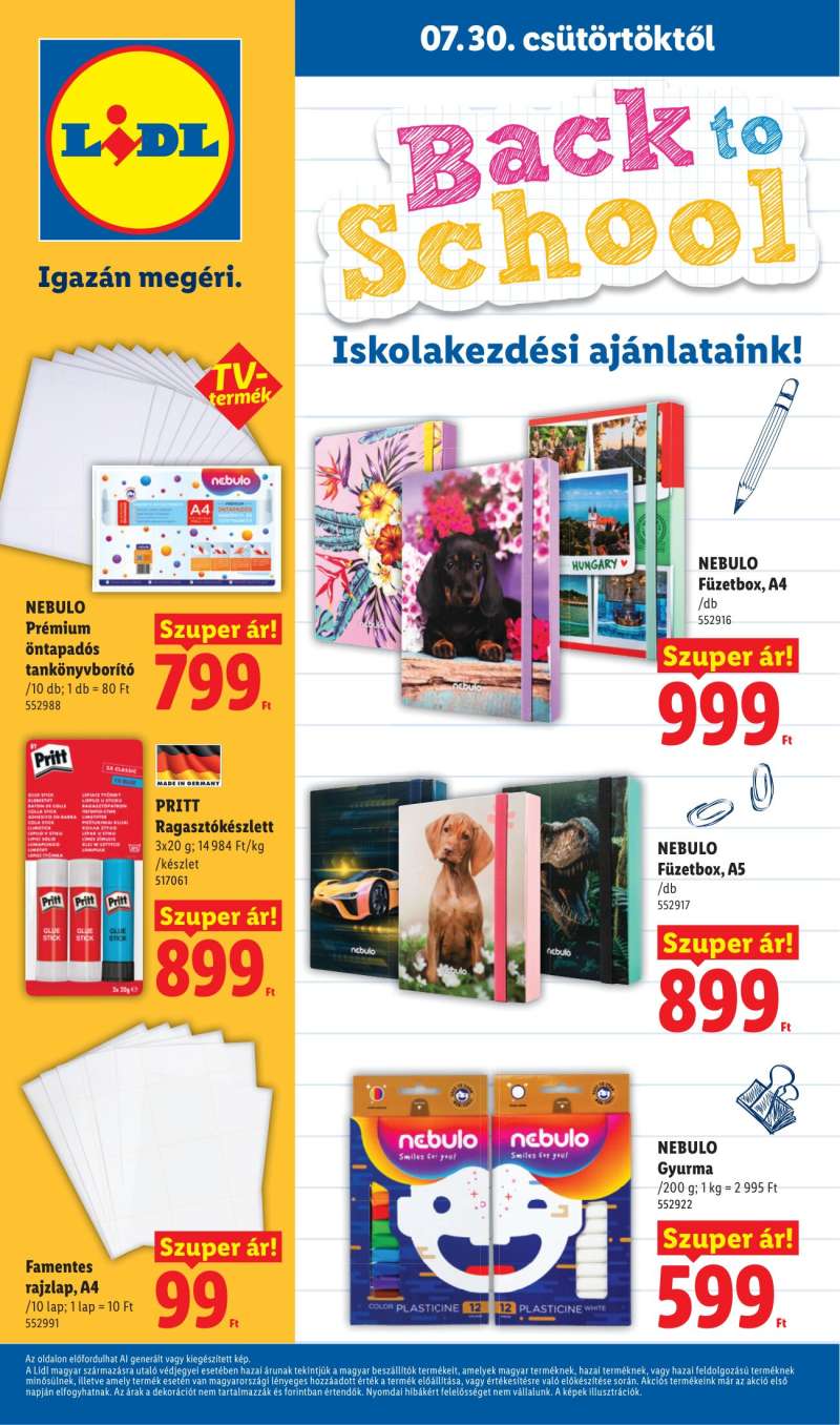 Lidl Akciós Újság Iskolakezdés 16 oldal