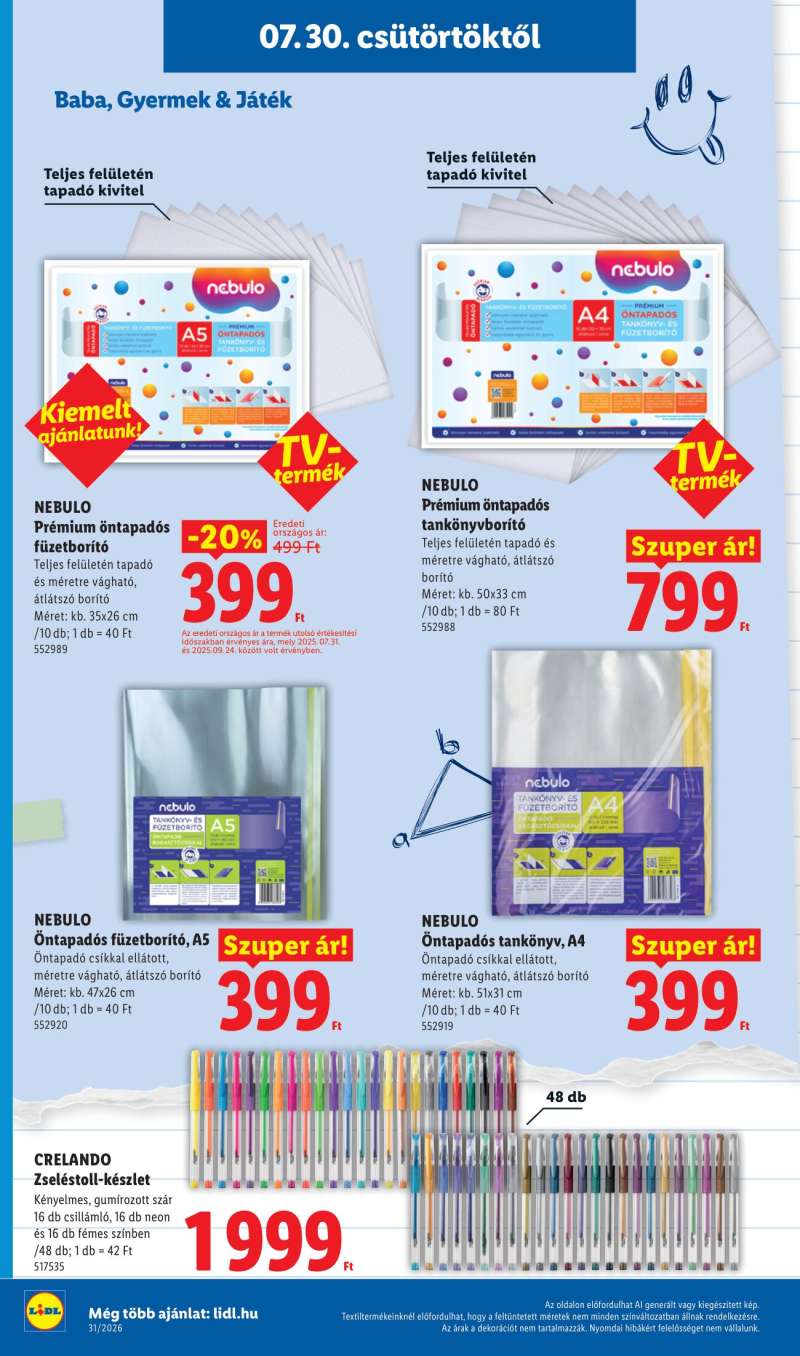 Lidl Akciós Újság Iskolakezdés 6 oldal