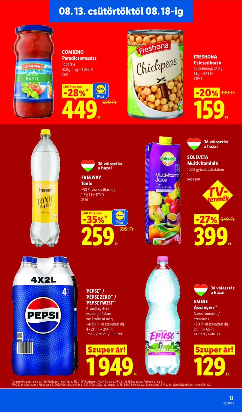 Lidl Érvényes 08.13-tól 13 oldal