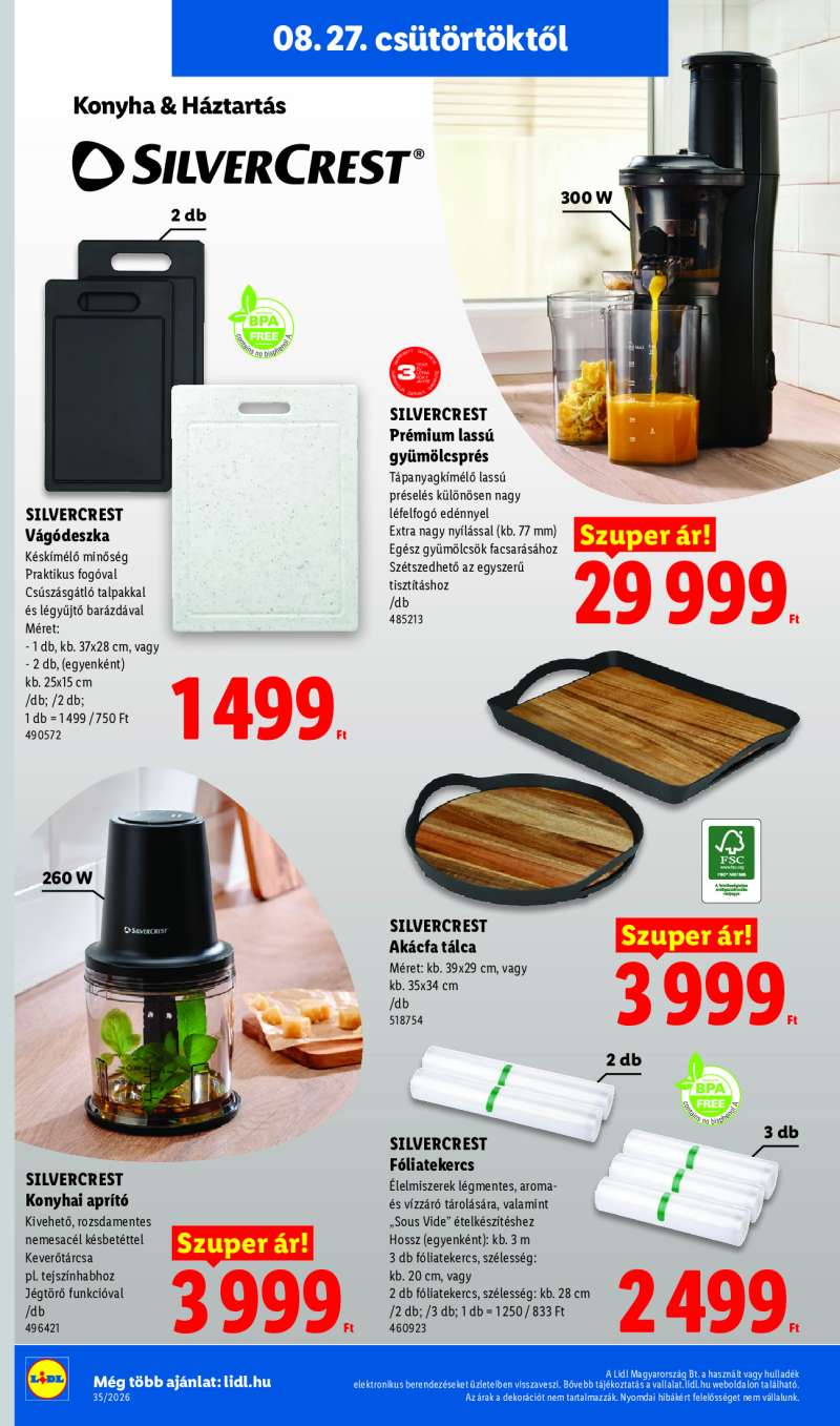 Lidl Érvényes 08.27-től 40 oldal