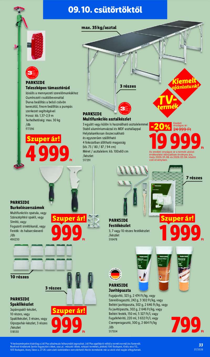 Lidl Érvényes 09.10-től 33 oldal