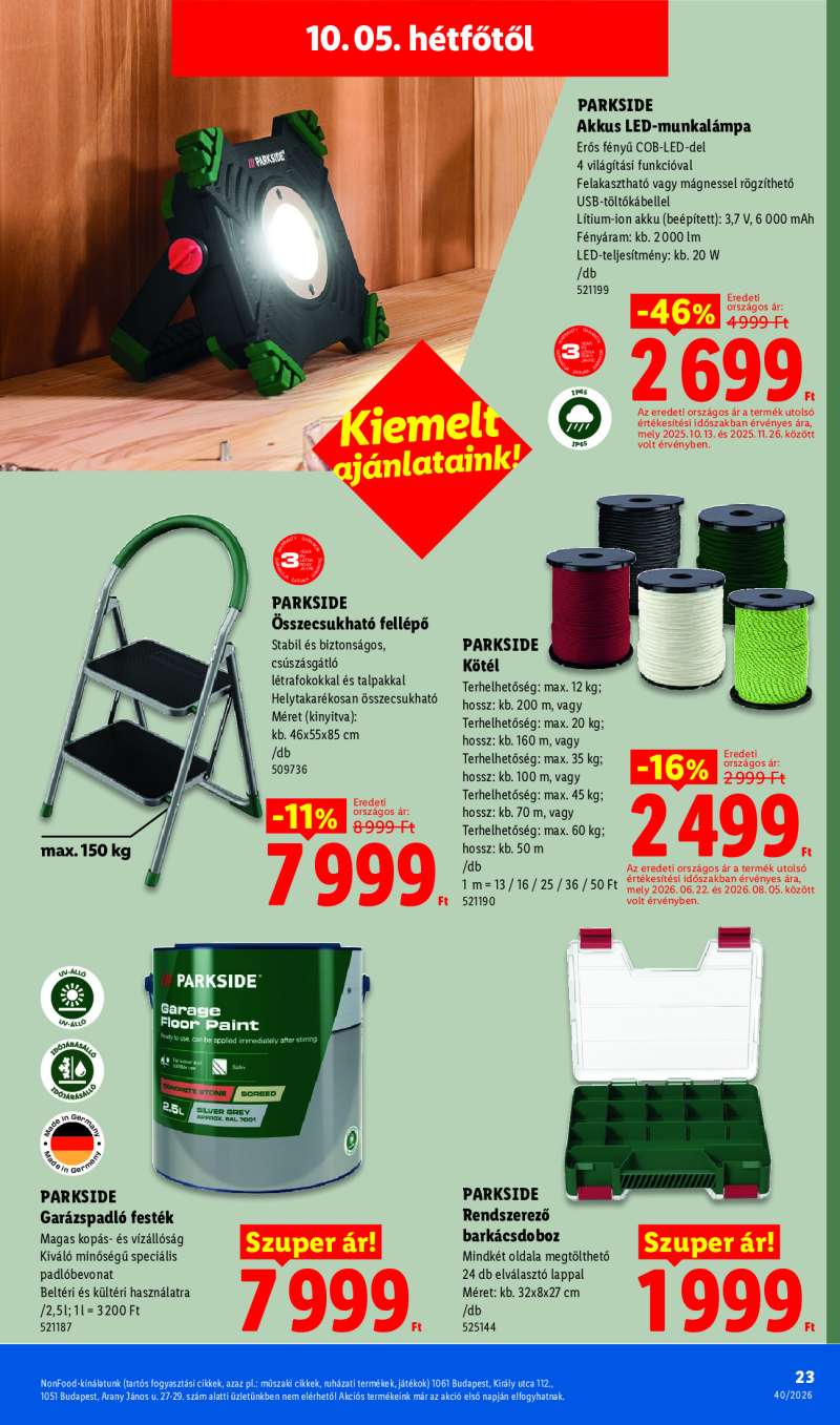 Lidl Érvényes 10.01-től 23 oldal