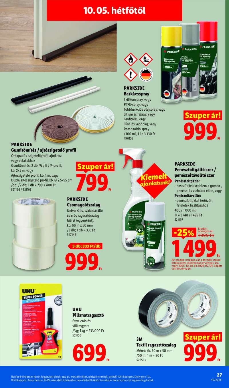 Lidl Érvényes 10.01-től 27 oldal