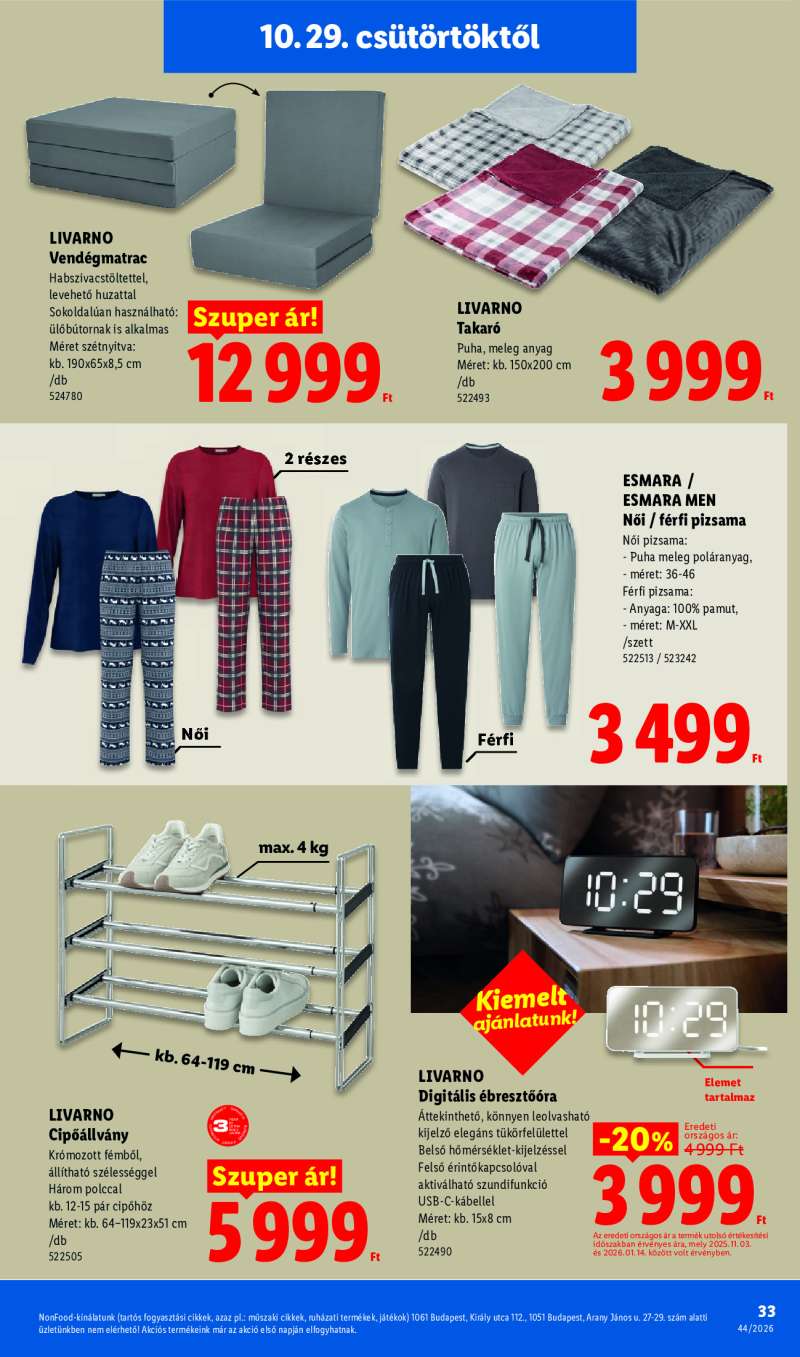 Lidl Érvényes 10.29-től 33 oldal