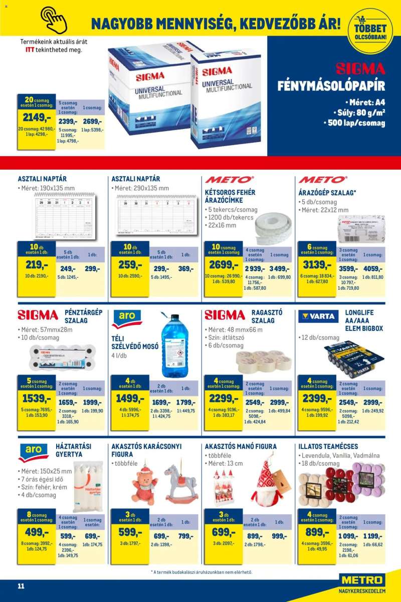 Metro Élelmiszer és Szezonális katalógus 2025/11 11 oldal
