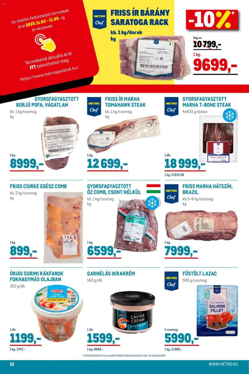Metro Élelmiszer és Szezonális katalógus 2025/11 12 oldal