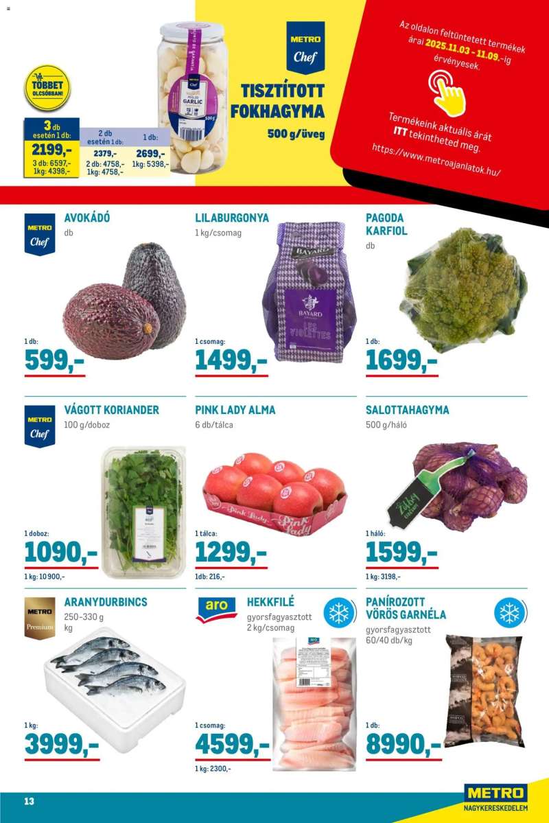 Metro Élelmiszer és Szezonális katalógus 2025/11 13 oldal