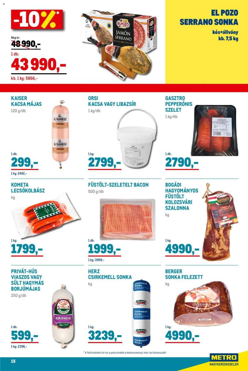 Metro Élelmiszer és Szezonális katalógus 2025/11 15 oldal