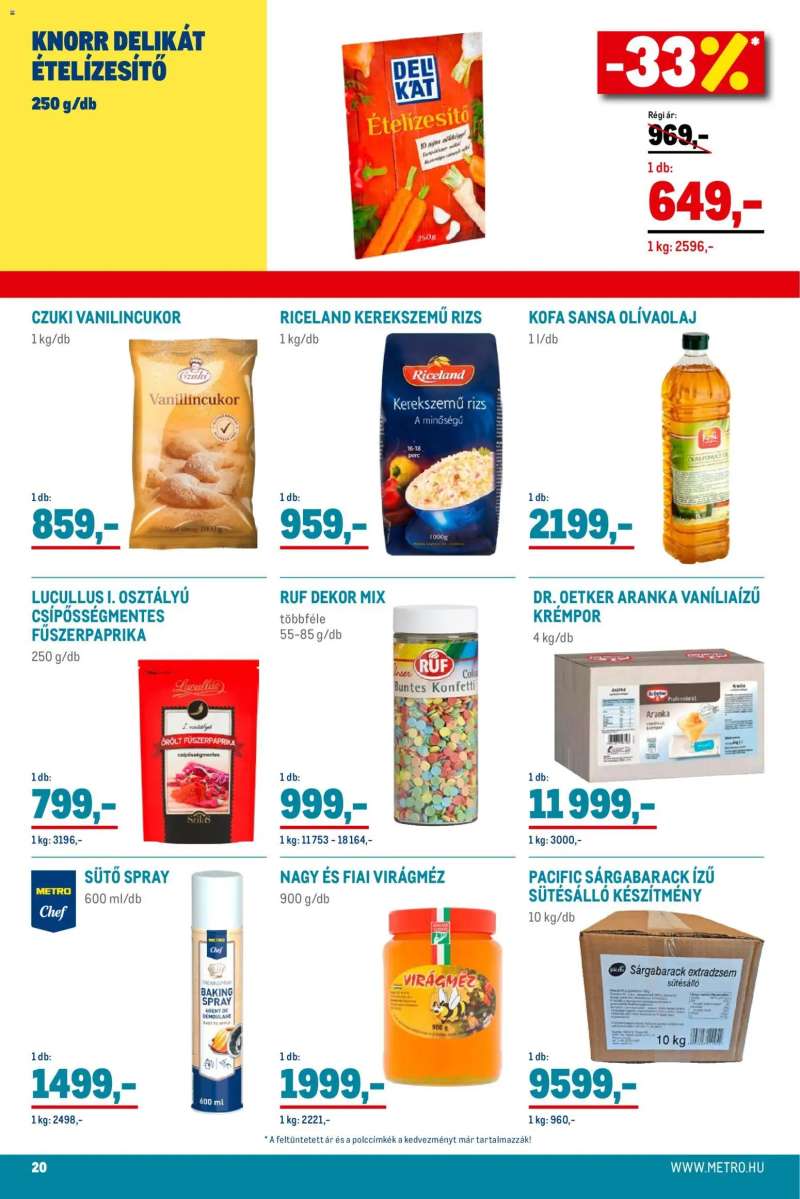Metro Élelmiszer és Szezonális katalógus 2025/11 20 oldal