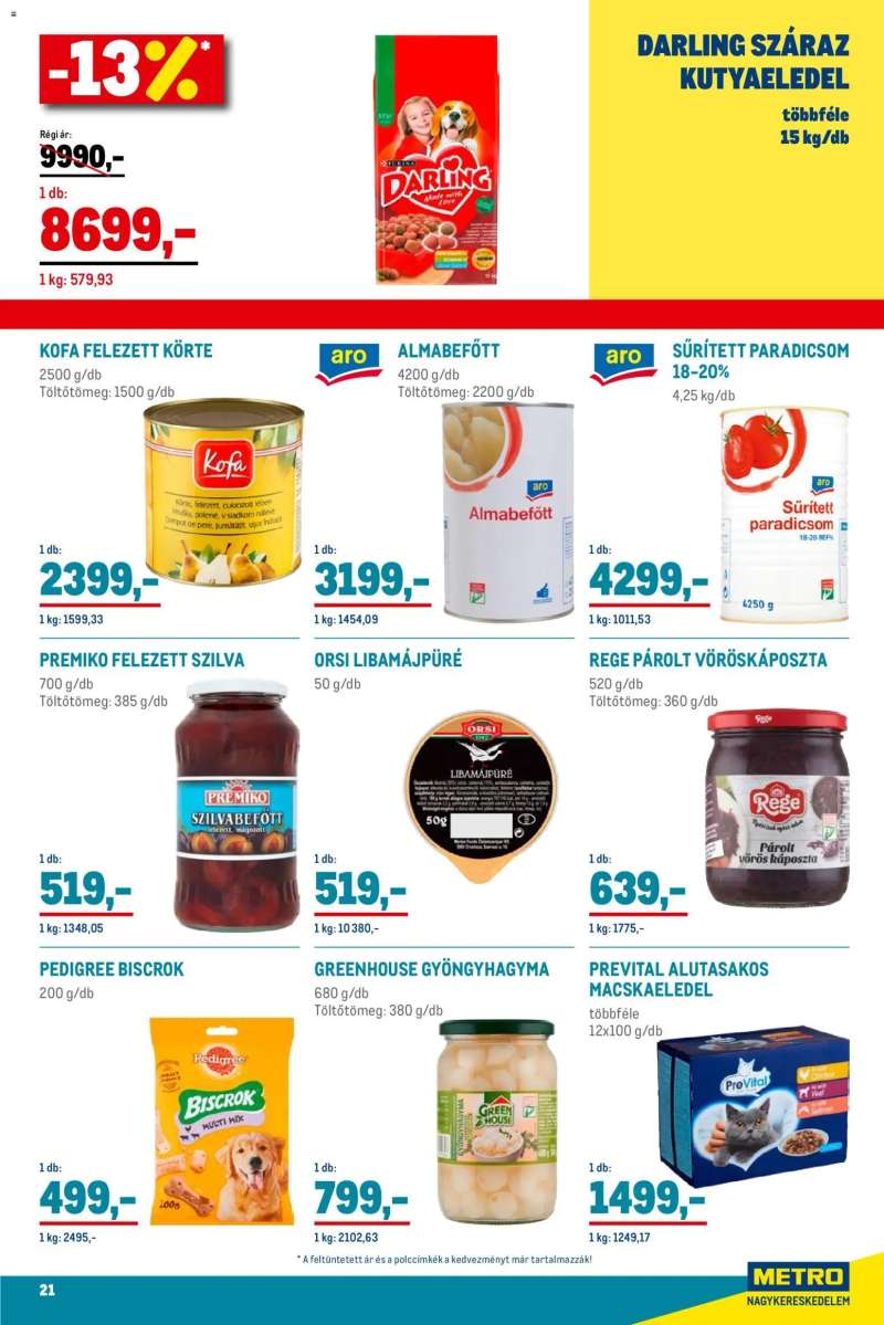 Metro Élelmiszer és Szezonális katalógus 2025/11 21 oldal