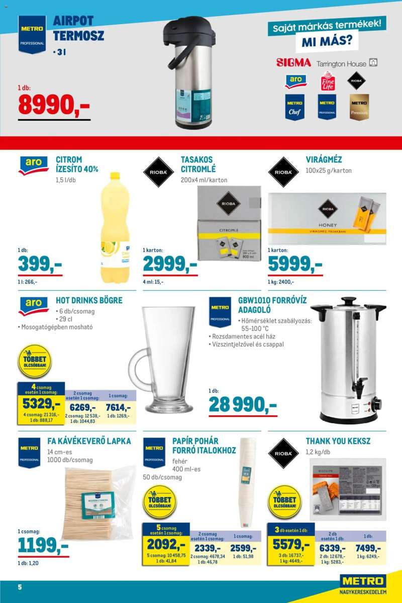 Metro Élelmiszer és Szezonális katalógus 2025/11 5 oldal