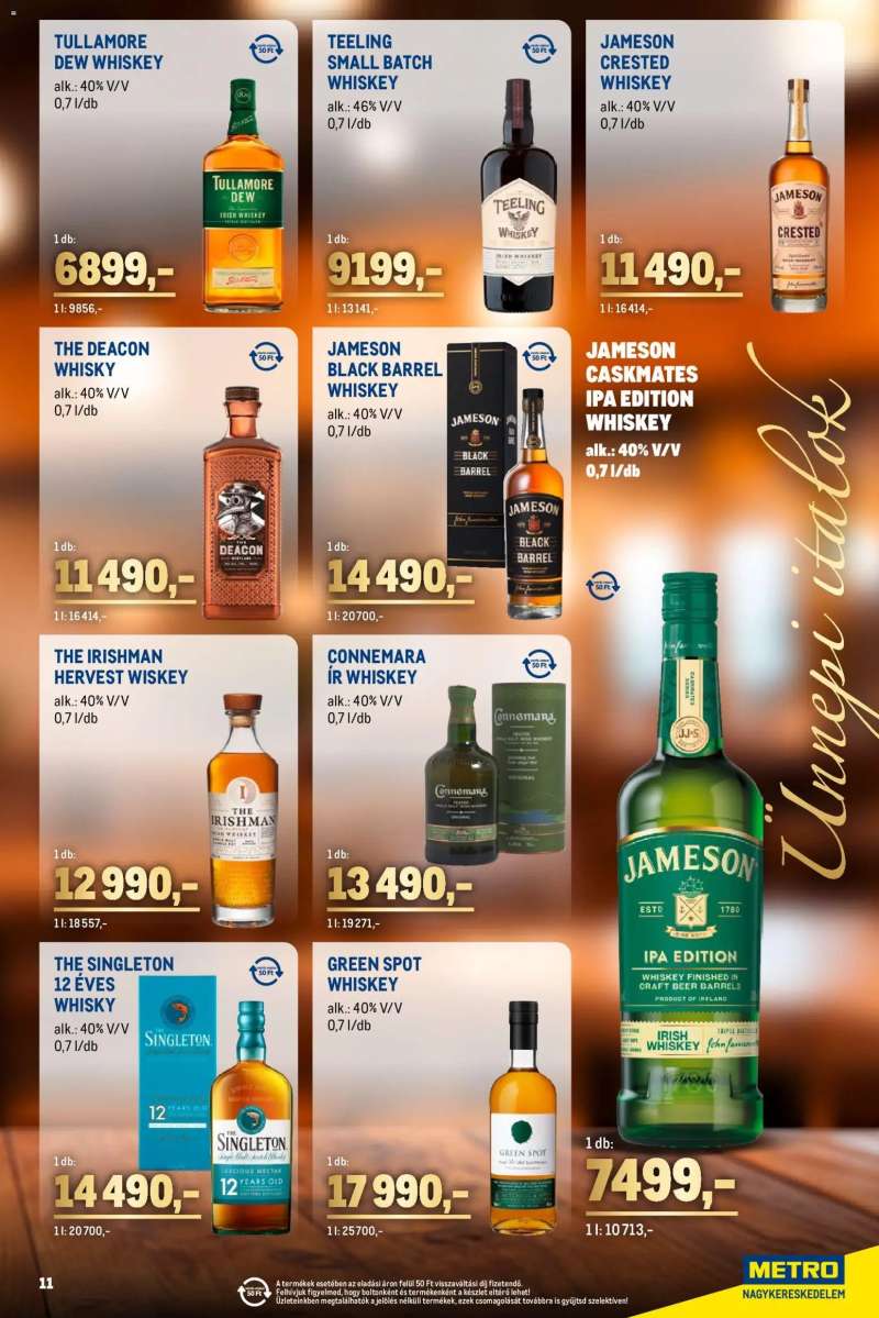 Metro Ünnepi Italok katalógus 11 oldal