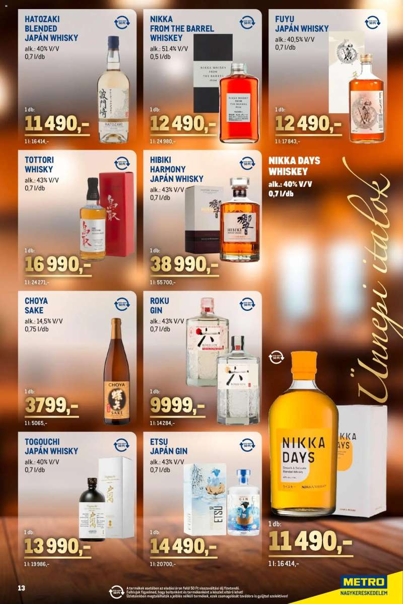 Metro Ünnepi Italok katalógus 13 oldal