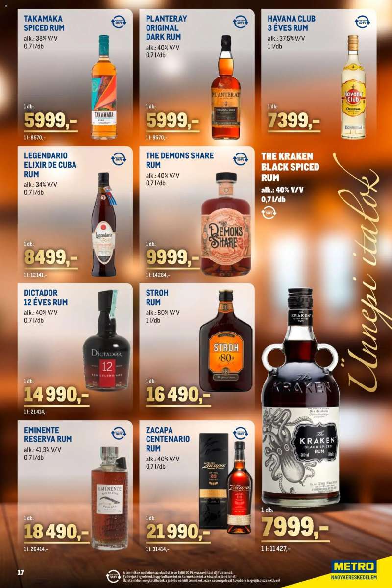 Metro Ünnepi Italok katalógus 17 oldal