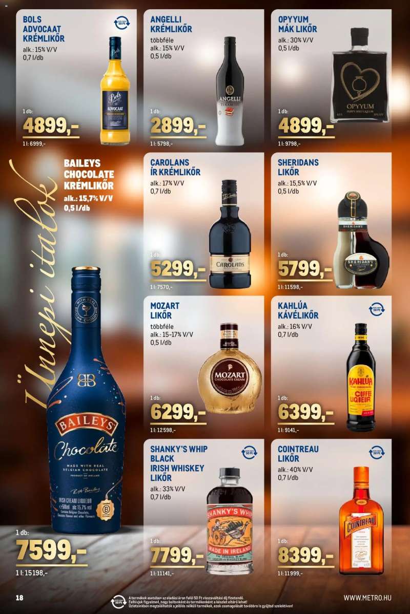 Metro Ünnepi Italok katalógus 18 oldal
