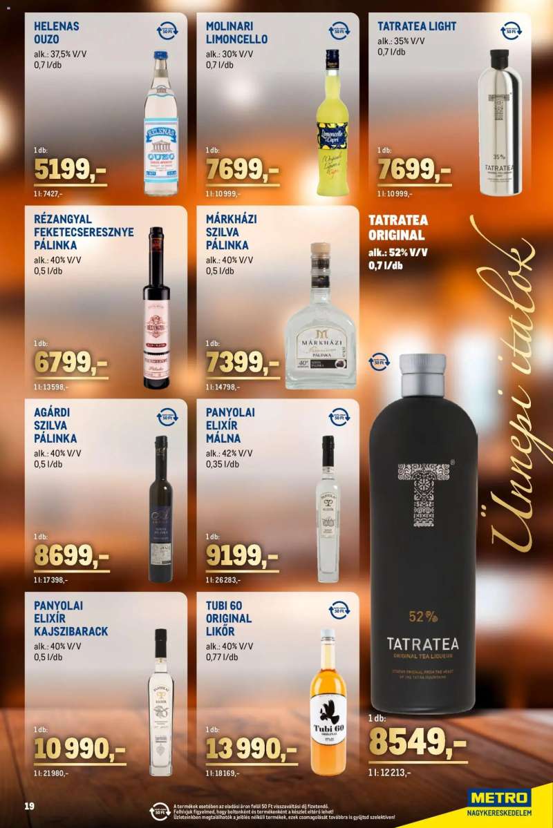 Metro Ünnepi Italok katalógus 19 oldal