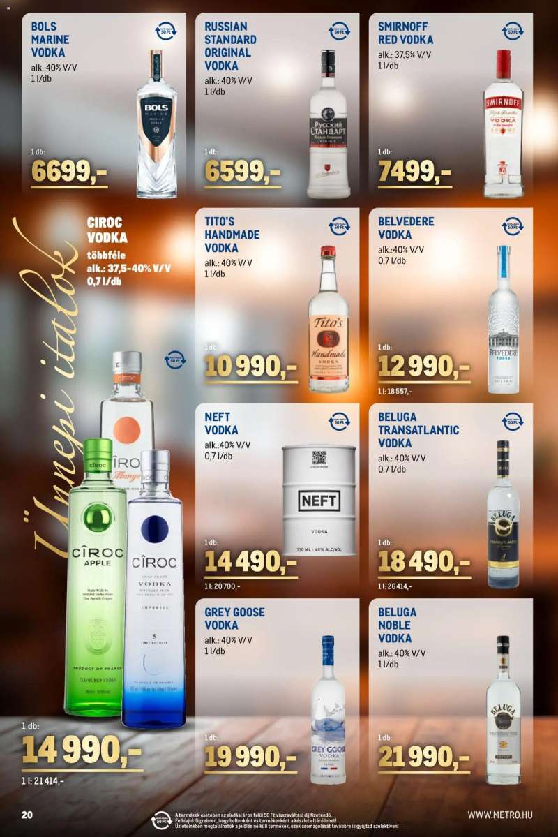 Metro Ünnepi Italok katalógus 20 oldal