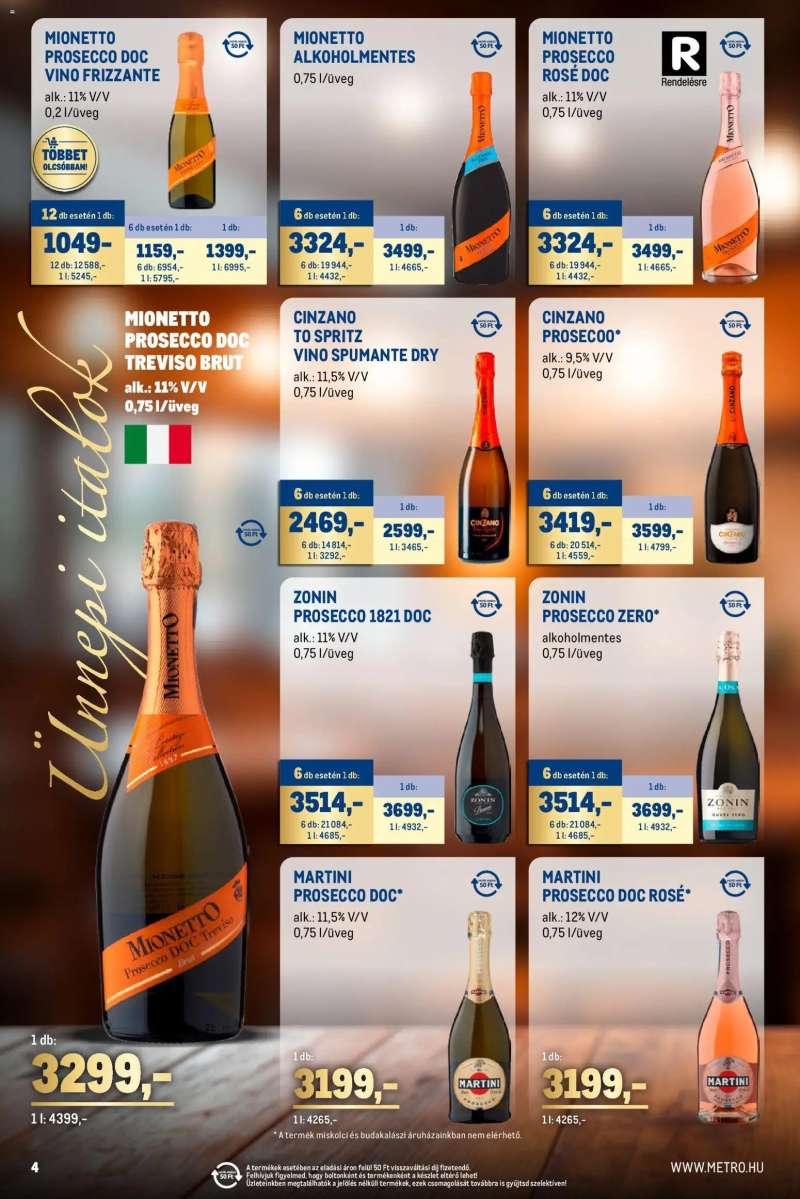 Metro Ünnepi Italok katalógus 4 oldal
