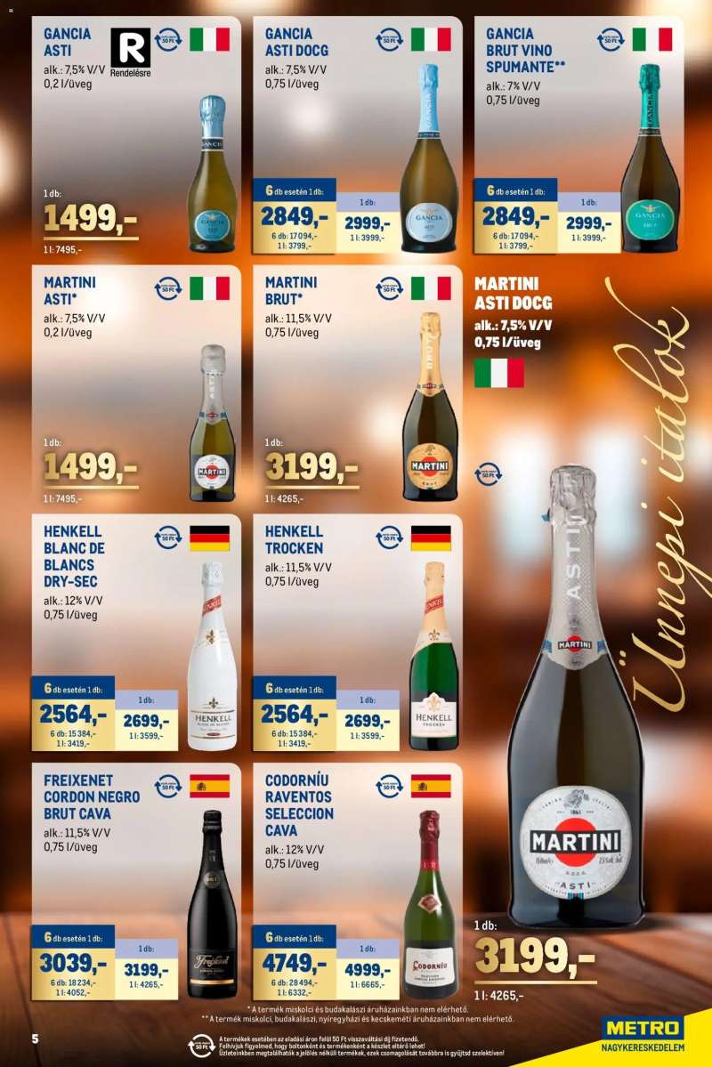 Metro Ünnepi Italok katalógus 5 oldal