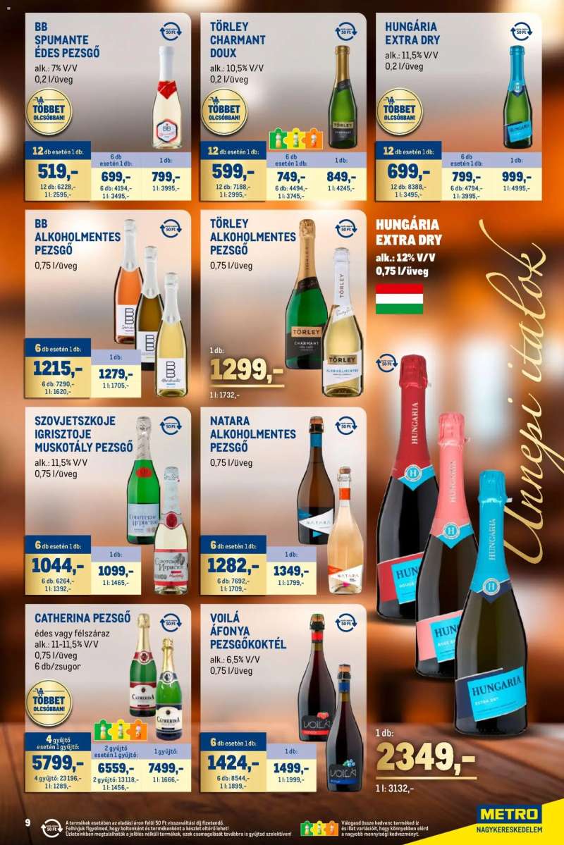 Metro Ünnepi Italok katalógus 9 oldal