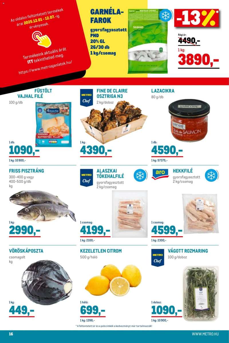 Metro Élelmiszer és Szezonális katalógus 2025/12 16 oldal