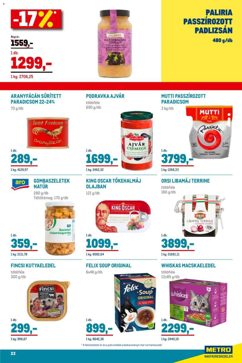 Metro Élelmiszer és Szezonális katalógus 2025/12 23 oldal